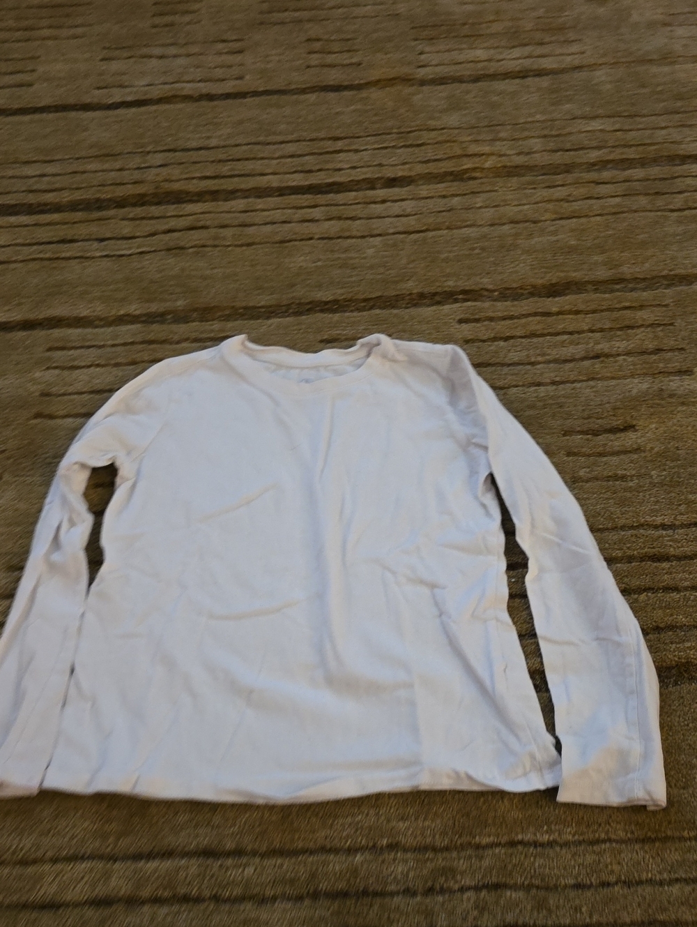 5/25 Lands' End White Long-Sleeve Crewneck Tee for Kids Size 6x-7..